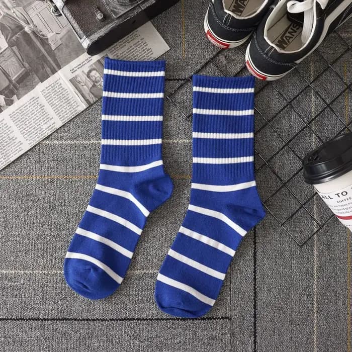 Klein-Chaussettes à lettres en coton bleu pour hommes et femmes