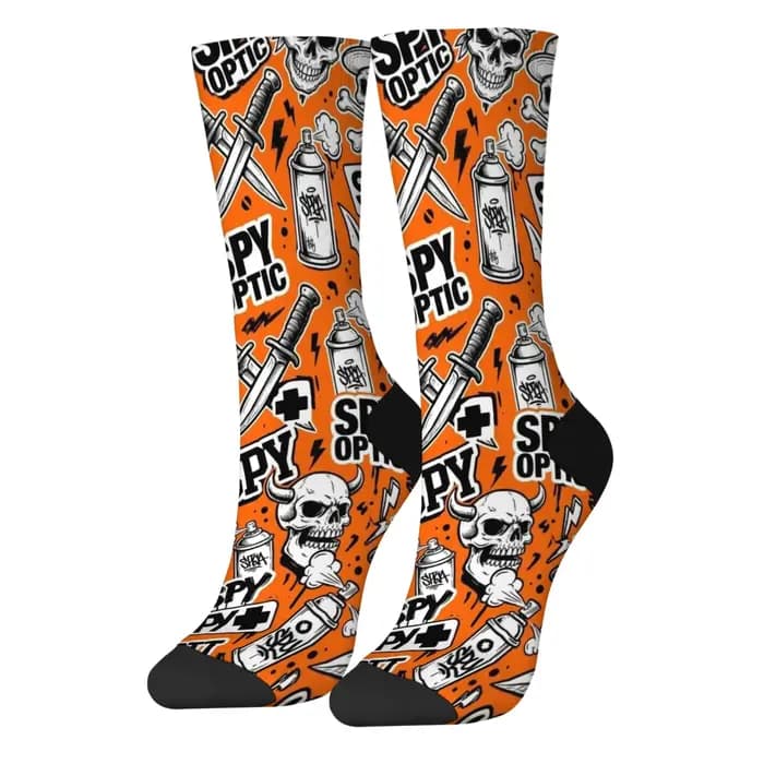 Chaussettes orange style dessin animé Harajuku