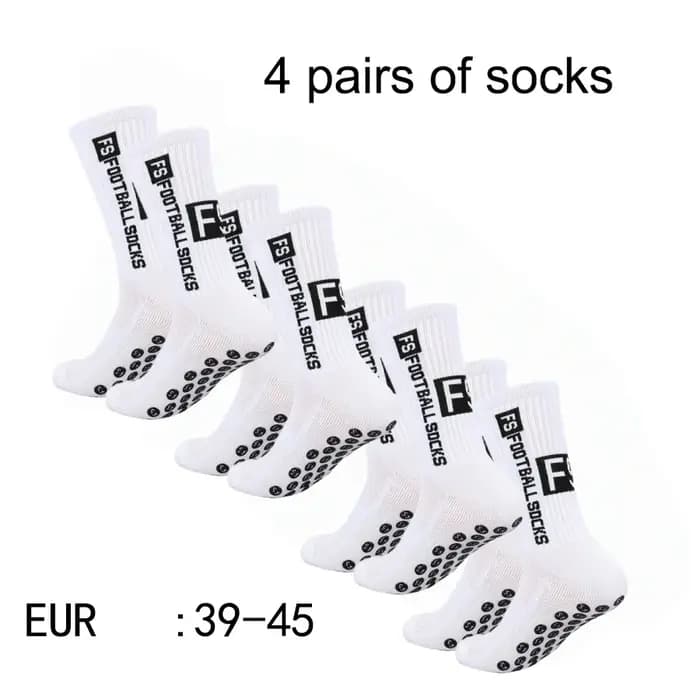 4 paires de chaussettes de football pour hommes avec poignée