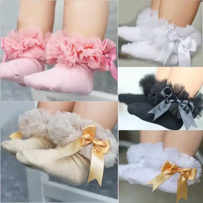 Chaussettes hautes à fleurs pour bébé, chaussettes courtes à la cheville, princesse, nœud papillon, dentelle, coton, pour bébés filles, enfants, garniture à volants, grands enfants