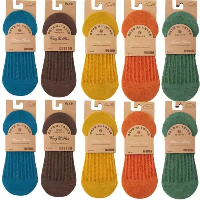 5 paires de chaussettes invisibles en maille de bambou pour femmes