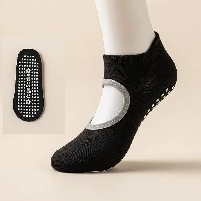 1 paire de chaussettes de yoga et de pilates avec grip pour femmes