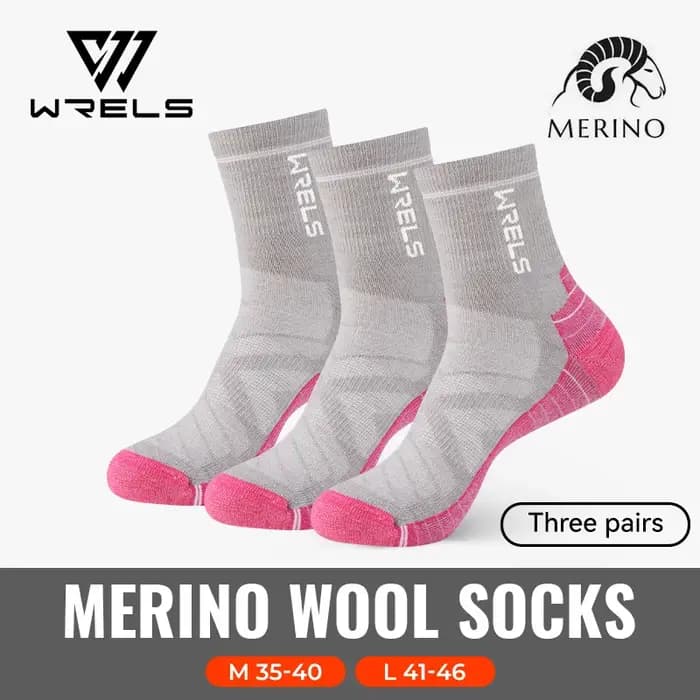 WRELS 1/2/3 paires chaussettes en laine mérinos thermique chaud hiver haute élastique épais