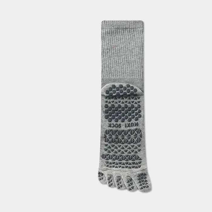 Chaussettes de Pilates pour hommes en gros, en coton respirant, antidérapantes, pour massage et yoga, chaussettes de sport à cinq doigts, chaussettes à 5 orteils