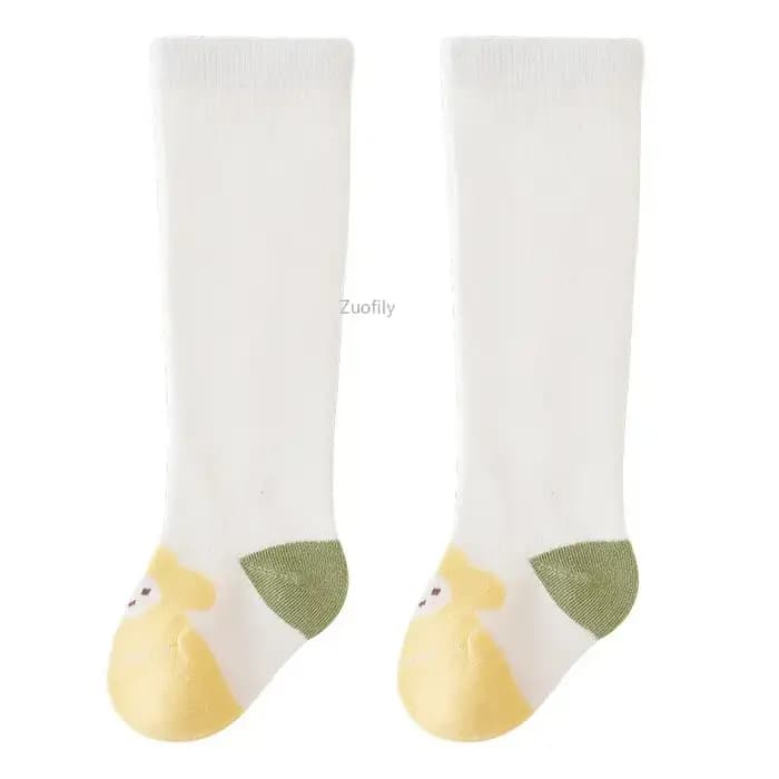 Chaussettes hautes en coton avec dentelle pour bébé