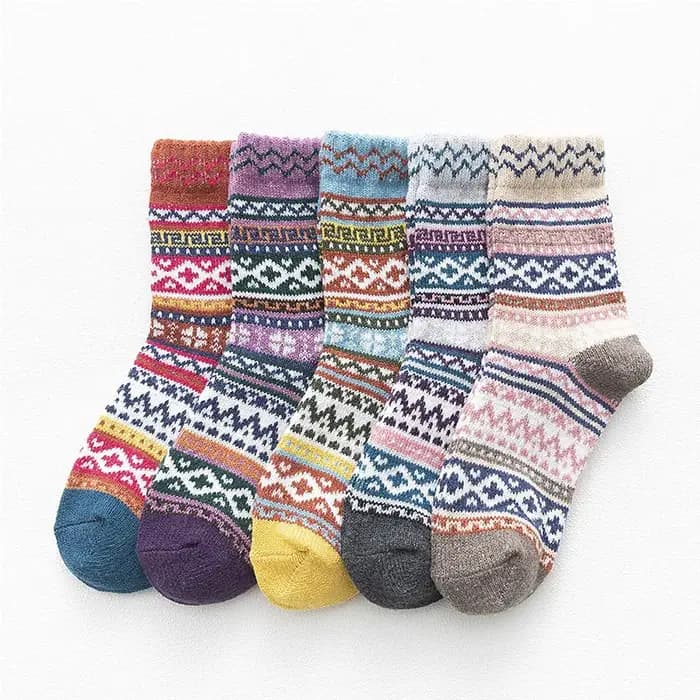 5 paires/lot femmes laine chaussettes automne hiver chaud nouvelle mode confortable dames