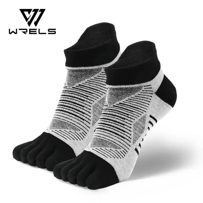 WRELS COOLMAX Chaussettes de sport à cinq orteils, anti-humidité, élastiques, antichoc, respirantes, pour la course, en tricot, pour le trail et le marathon
