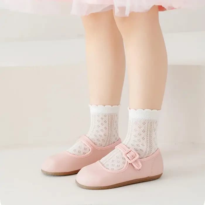 5 paires/lot chaussettes en maille blanches pour enfants pour filles été mince respirant fille chaus