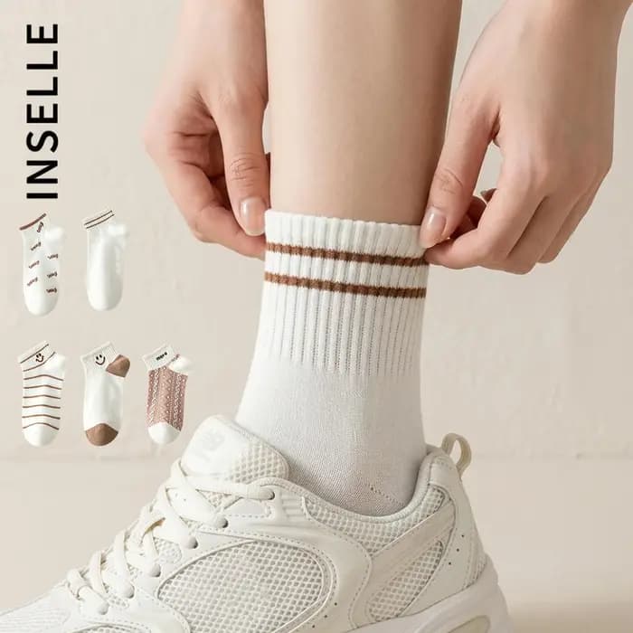 10 paires (5 paires) de chaussettes mi-mollet pour femme