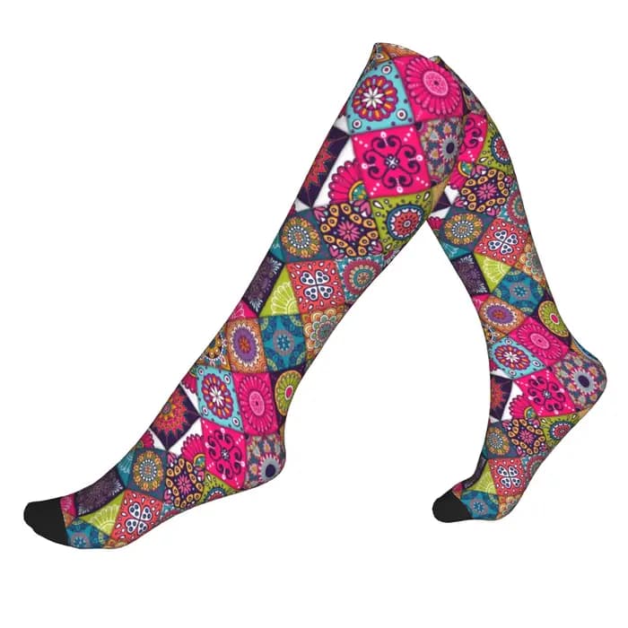 Chaussettes de compression sportives unisexes Ankara ethniques tribales africaines traditionnelles pour hommes et femmes