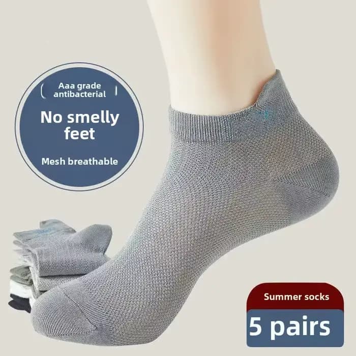 Chaussettes fines d'été antibactériennes 100% pur coton pour hommes et femmes