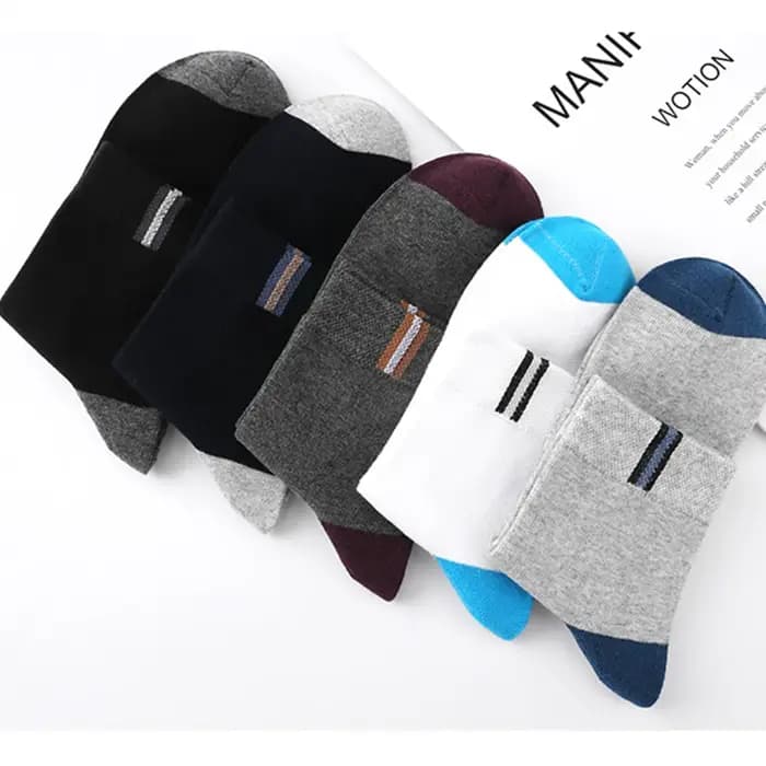 5 paires de chaussettes mi-mollet pour hommes, chaussettes confortables en coton pour le travail et les loisirs, avec un style sportif coloré, chaussettes mi-mollet classiques