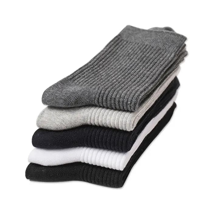Chaussettes en coton mi-mollet pour toutes les saisons, monochromes et polyvalentes, 5 paires