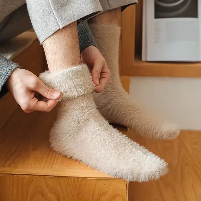 Chaussettes longues en laine de vison pour femmes
