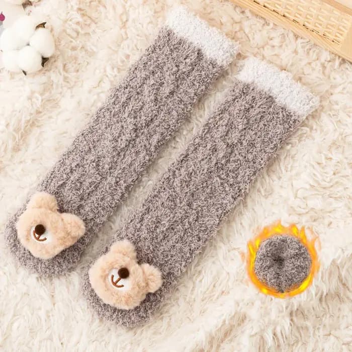 Chaussettes longues en velours corail pour bébé