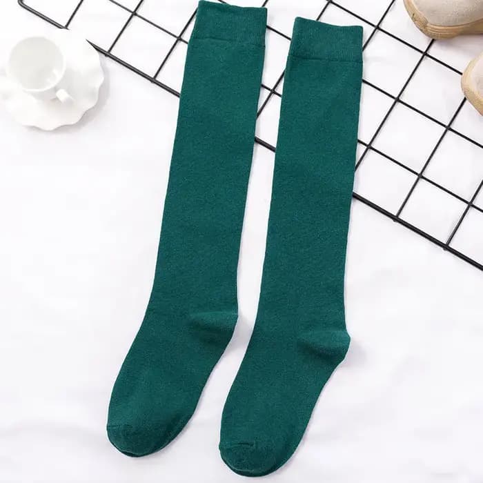 Harajuku rétro femmes coton automne hiver chaussettes longues décontracté épais chaud chaussette dame cadeau vert noir jaune gris rouge école fille