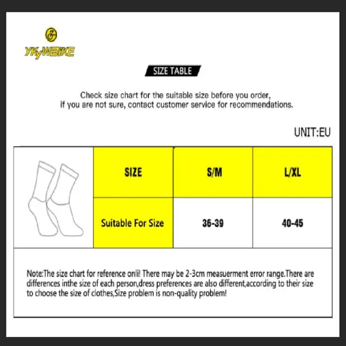 YKYWBIKE – chaussettes de Sport respirantes pour hommes et femmes, 9 couleurs, marque professionnelle, cyclisme, course, vélo de route, extérieur