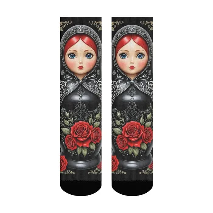 Art ethnique Rose Matryoshka chaussettes pour hommes Style rétro confortable respirant décontracté mode