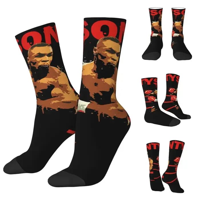 Mike Tyson Boxe Rétro Chaussettes Unisexes, Randonnée Happy 3D Printing Chaussettes, Street Style Elin Chaussettes, RNCan
