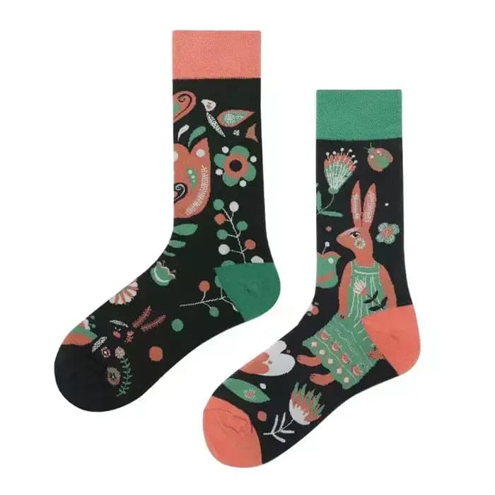 canard mandarin chaussettes pour hommes et femmes Original AB chaussettes à la mode moyen haut Tube chaussettes fleur fruits animaux dessin animé coton chaussettes