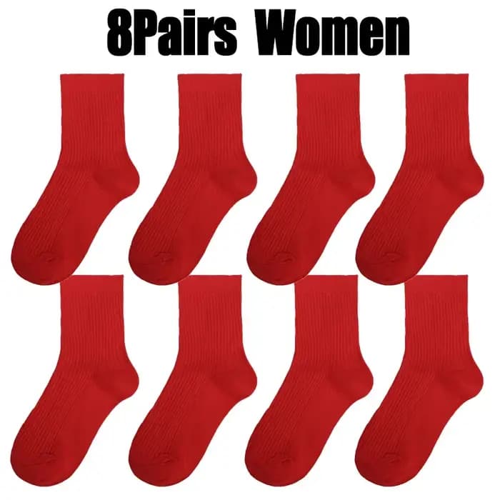 Chaussettes rouges en coton pour hommes et femmes