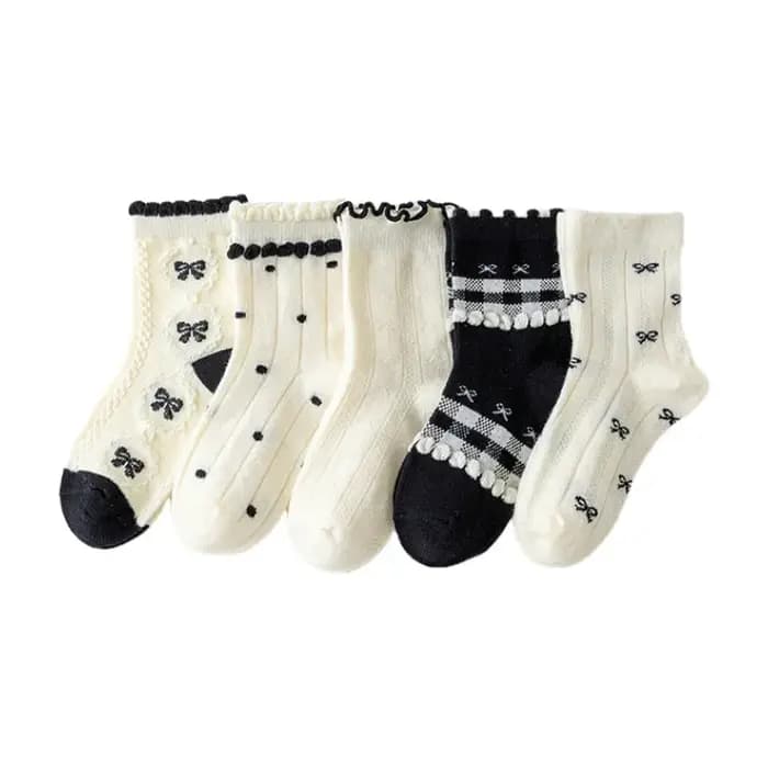 Chaussettes en coton solide pour enfants filles