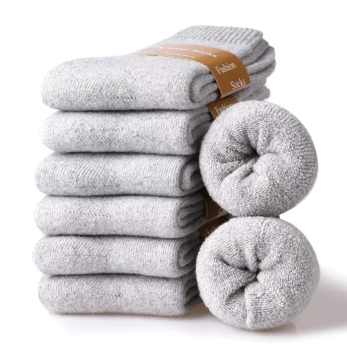 Chaussettes thermiques en laine épaisse pour femmes, couleur unie, douces, Tube moyen, chaussettes d