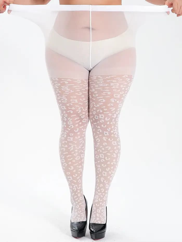 Une paire de collants opaques à la mode imprimé léopard Starlight pour femmes avec leggings très extensibles