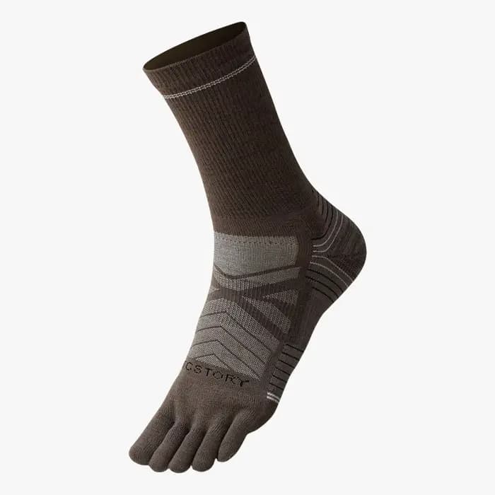 1 paire de chaussettes de sport longues en laine pour hommes, tissu à séchage rapide, absorbant la sueur, résistantes aux odeurs, chaussettes de sport à bout fendu
