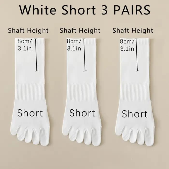3 paires de chaussettes à bout en coton pour hommes