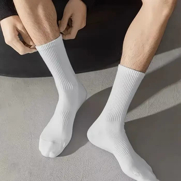 10/20 paires de chaussettes de sport à col rond de couleur unie neutre