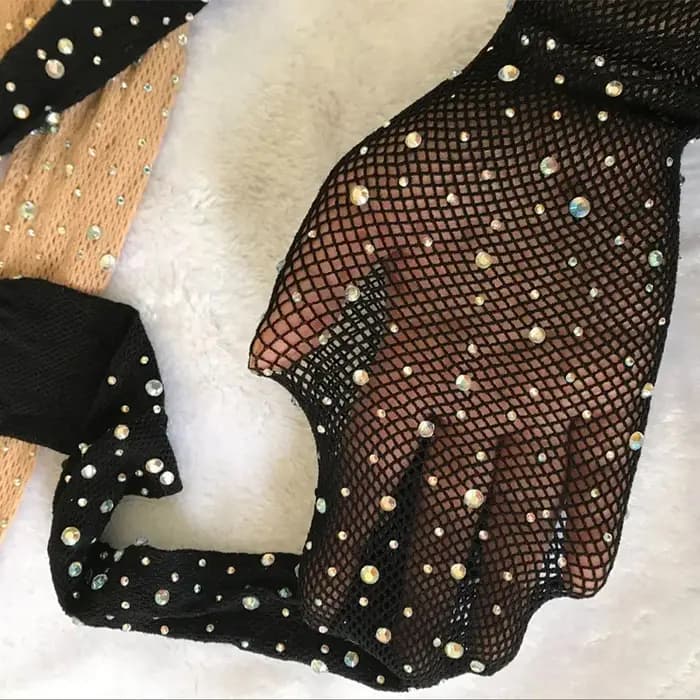 Collants Sexy en strass pour femmes, bas professionnels pour salle de bal et danse latine, fil dur, élastiques et brillants, bas en résille
