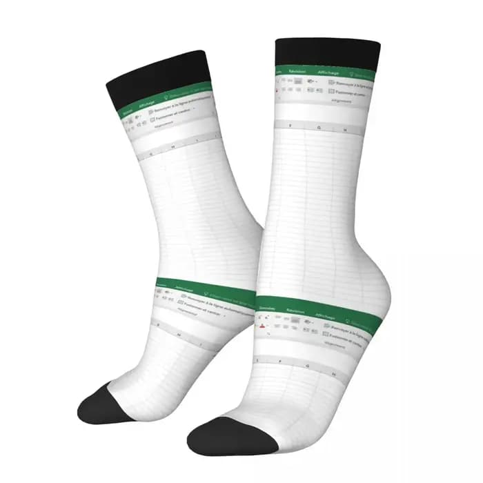 Excel – chaussettes à feuille de calcul, bas Super doux Harajuku, chaussettes longues toutes saisons, accessoires pour hommes et femmes, cadeaux