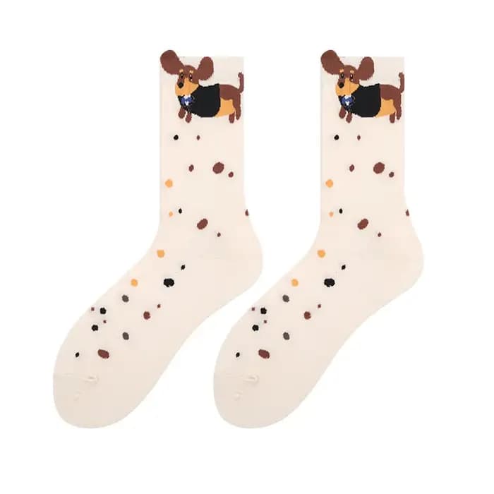 Dessin animé saucisse chien coton chaussettes mignon teckel tricot