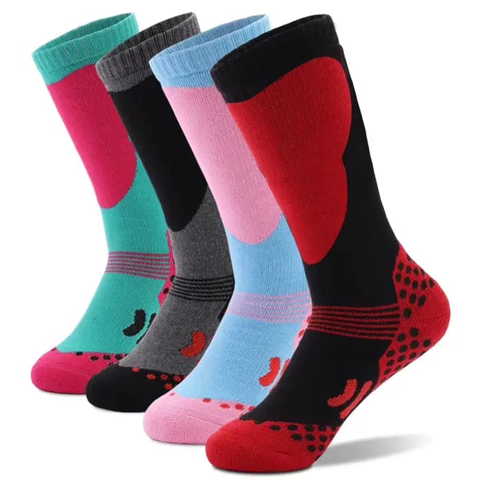Nouvelles chaussettes de ski thermiques pour enfants, en coton, plus épaisses, chaudes, pour sports de plein air, chaussettes de ski, de cyclisme, de neige, thermosocks pour enfants, filles et garçons