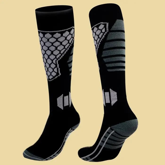 Nouvelles chaussettes de ski épaisses antidérapantes respirantes, chaussettes hautes jusqu'au genou, chaussettes de compression thermique anti-humidité pour les sports d'hiver