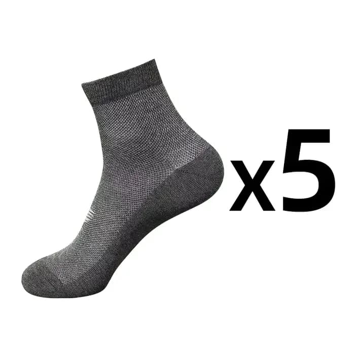 5 paires/lot hommes été maille fine respirant chaussettes Tube moyen grande taille EU38-47 travail affaires décontracté noir blanc chaussette courte