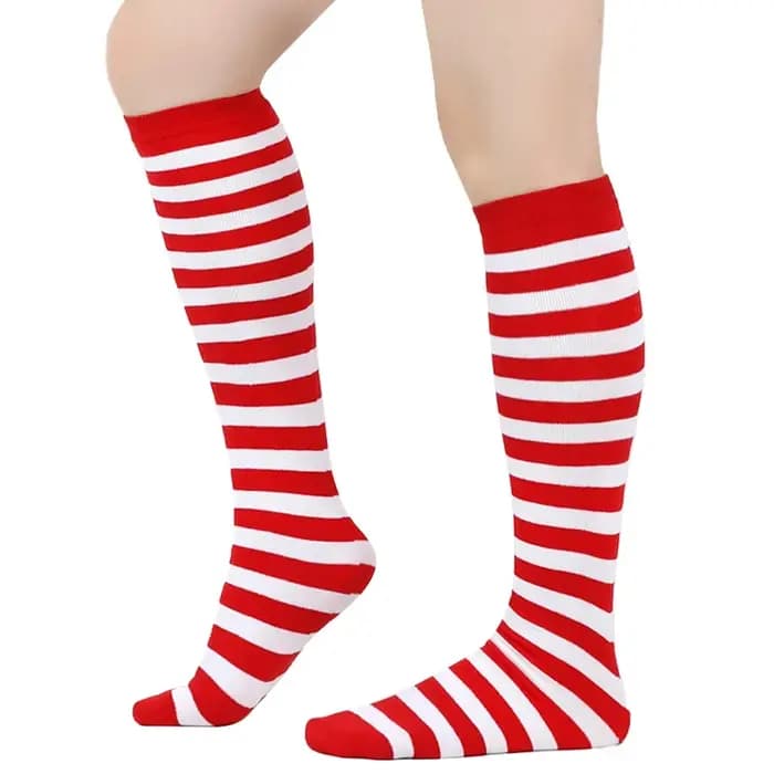 Chaussettes de Cosplay pour enfants, nouvel an, noël, automne hiver, hauteur des genoux, tricotées, longues, rayées, pour garçons et filles