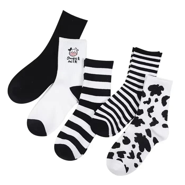 Chaussettes mignonnes imprimées de vache pour femmes