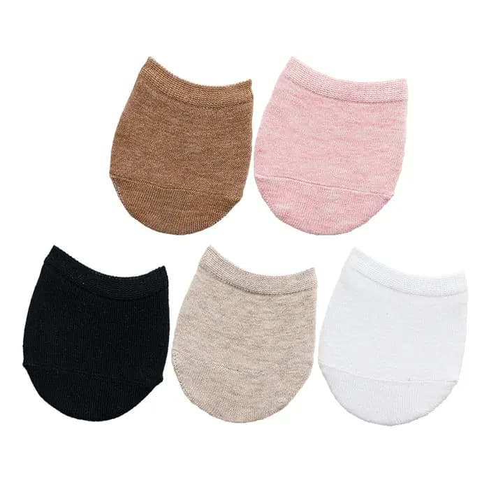 10 pièces = 5 paires avant-pied demi-pied orteil chaussettes femmes été chaussettes invisibles couverture femme respirant No Show chaussettes couleur bonbon