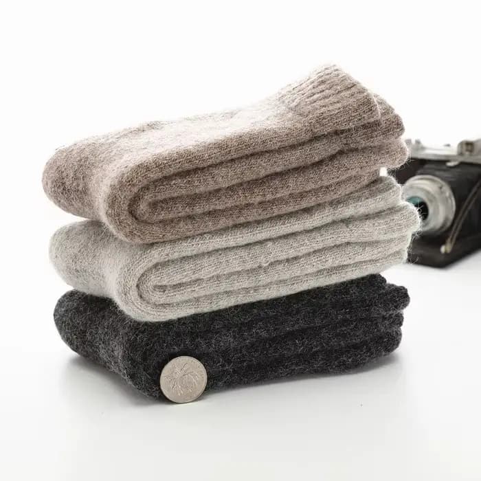 Chaussettes hommes Super plus épais solide chaussette laine mérinos lapin